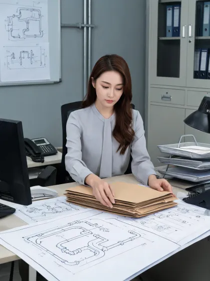 Customer support coordinator arranging pipe fitting requests