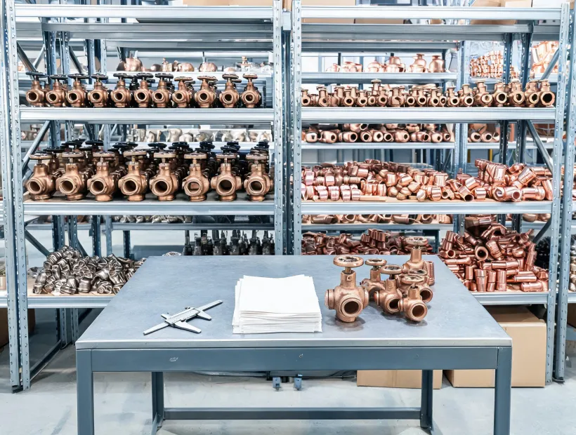 Valve stockroom and quality bench