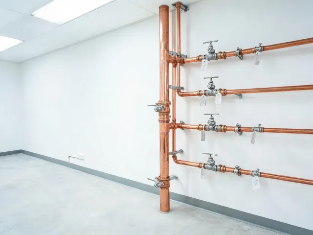 Commercial plumbing riser valve installation