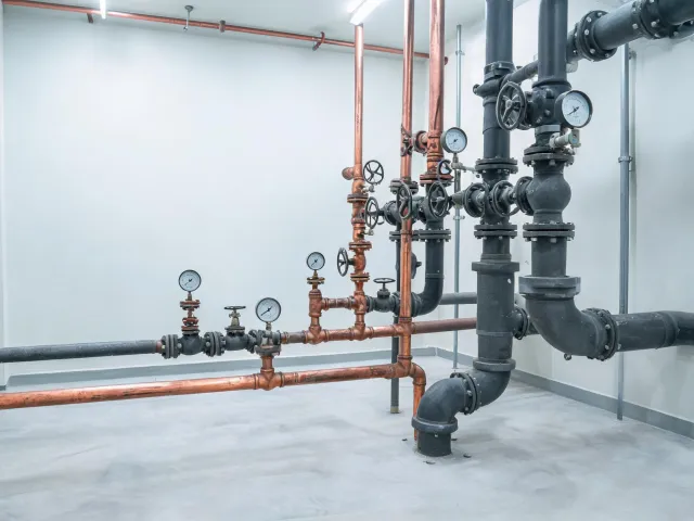 Energy utility piping and valve station